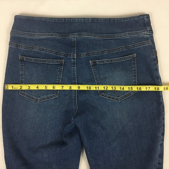 Chico's Pull-On Jeans Rhinestones Embellished Medium Wash Size 1 - Picture 11 of 12